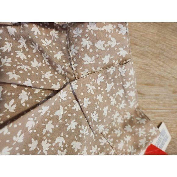 1980s 90s Deadstock Button Front Midi Skirt Tan Minimalist Floral Fairweather Ci - Picture 5 of 8